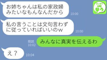 【LINE】連れ子がいる同士の親の再婚でできた我儘女子高生妹「あんた、大人だしお小遣いよこせｗ」「彼氏の弁当も作れｗ」→言われた通りに良い姉として努めた結果５年後何もできない妹の末路ｗ【スッキリLINEなう】