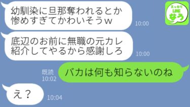 【LINE】3年前に私の旦那を略奪した幼馴染から出産報告→略奪女「37歳で独身とか惨めでかわいそうｗ」と煽られたので浮気女が知らない真実を教えてあげた結果ｗｗｗ【スッキリLINEなう】