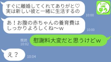 【LINE】妊娠中の妻が浮気し離婚を切り出されたので、喜んで速攻離婚届を提出すると…【スッキリLINEなう】