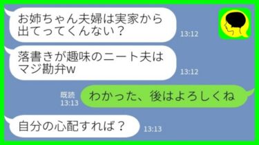 【LINE】人気イラストレーターの夫を無職と勘違いして同居中の実家から追い出した妹「お絵描きニートは出てってw」→夫と一緒に同居を解消した結果がwww【ミドリのネタ帳】