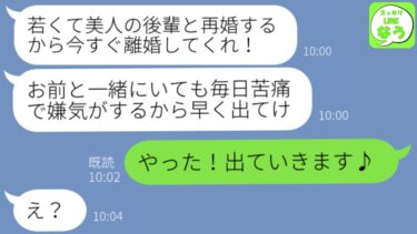 【LINE】私がお情けで義両親の借金を肩代わりしている事を知らず浮気したクズ夫「若い女と再婚するからお前は出てけｗ」→お望み通り速攻で出て行ってやった結果ｗｗｗ【スッキリLINEなう】