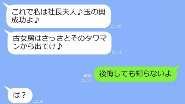【LINE】嘘の妊娠報告をして略奪連絡してきたママ友「これで私は社長夫人w」→私「どうぞどうぞ♪（ラッキー）」浮かれる勘違い女に“夫の真実”を伝えた時の反応がｗ【LINEサロン】