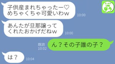 【LINE】私の夫を奪って出産した略奪女から自慢連絡「まじで赤ちゃんって可愛いわよ♡あんたも早く作ればいいのにｗ」→マウントするクズ女に衝撃の事実を教えてあげた結果…w【スッキリLINEなう】