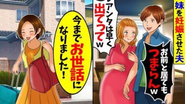 【スカッと】私の妹を妊娠させた夫「お前とは離婚するw」妹「あんたは早く出てってねw」→その日のうちに引越しを決行してやった結果…w【漫画】【漫画動画】【アニメ】【スカッとする話】【2ch】【モニロボ】