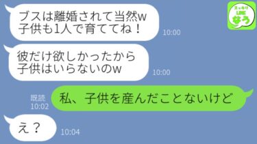 【LINE】私をブスと見下し夫を奪った友人から妊娠報告「結婚式は招待してあげるねｗ」→離婚後、勘違い略奪女にある事実を伝えた時の反応がw【スッキリLINEなう】