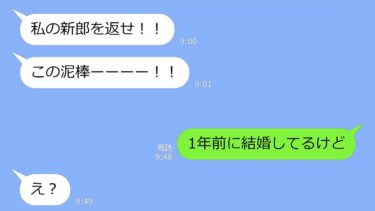 【LINE】幼馴染の結婚式当日、突然のブチギレ連絡「私の新郎返せ！」→私「1年前に結婚してるけど」「え？」…その後まさかの展開にｗ【LINEサロン】