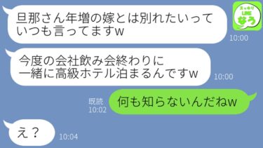 【LINE】専業主婦の私を見下す夫の会社の若い美人社員が旦那を略奪連絡「夫さんが口説いてくるんですｗ」→調子に乗る勘違い女にある事実を伝えた結果…ｗ【スッキリLINEなう】