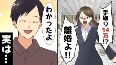 【LINE】家族に内緒で資産2億を貯めた私に、嫁「手取り14万！恥ずかしくて無理！離婚よ」⇒私「わかったよ‥」大人しく離婚した結果…【スカッと】【スカッと生活】
