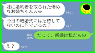 【LINE】私の婚約者を奪った妹から結婚式当日に連絡「なんで式場にいるの？呼んでないのにw」私「新婦は私だもん」→1日1組限定の式場で姉が結婚式を挙げた結果www【ミドリのネタ帳】
