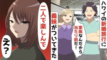 【LINE】一泊150万円！ハワイの新婚旅行に夫が溺愛する義妹がついてきた‥夫「家族なんだから当たり前だ！！」⇒私「二人で楽しんで♪」夫「ええ？？」【スカッと】【スカッと生活】