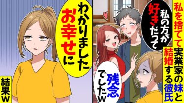 【スカッと】私の婚約者と浮気した妹「私の旦那様になってもらうからｗ」私「お幸せに」→実は…【漫画】【アニメ】【スカッとする話】【2ch】【モニロボ】