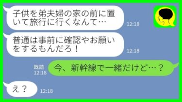 【LINE】弟から突然のブチ切れ連絡「子供を人の家の玄関前に置いて旅行に行くなんて非常識だろ！」私「今新幹線で一緒だけど…？」→弟嫁の嘘が次々と暴かれた結果が…【ミドリのネタ帳】