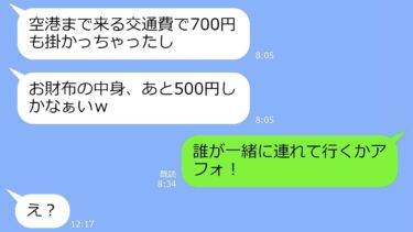 【LINE】ママ友「ごちになりま～す♪」金持ちなのにランチ会でセコケチするママ友が空港で待ち伏せ→所持金500円で家族旅行へ着いて来た女の末路ｗ【総集編】【LINEサロン】