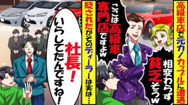 高級車ディーラーで偶然遭遇した元カノ「入る店間違えてるんじゃない？中古車センターは隣よw」→店長「社長、お待ちしていました」元カノ「え？」実は…【スカッと】【アニメ】【漫画】【2ch】【今日のLINE】