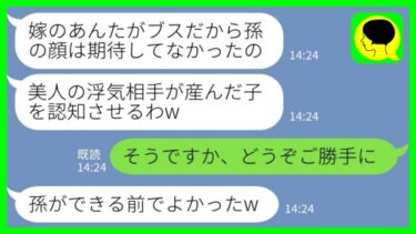 【LINE】夫に隠し子がいることが発覚すると義母「嫁はブスだから認知させるわw」私「そうですか、どうぞご勝手に」→勘違い親子の末路www【ミドリのネタ帳】