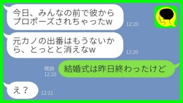 【LINE】私の婚約者からプロポーズされたと勘違いする幼馴染「さっさと彼は諦めなw」→勘違い女に幸せな結婚式の写真を見せたときの反応がwww【総集編】【ミドリのネタ帳】