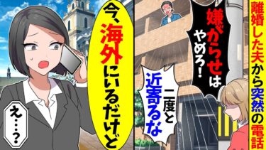 【スカッと】5年前に離婚した元夫から突然の電話「離婚したのに何してるんだ！二度と近寄るな！！」私「何のこと？」→今は海外にいると伝えると…【漫画】【アニメ】【スカッとする話】【2ch】【モニロボ】